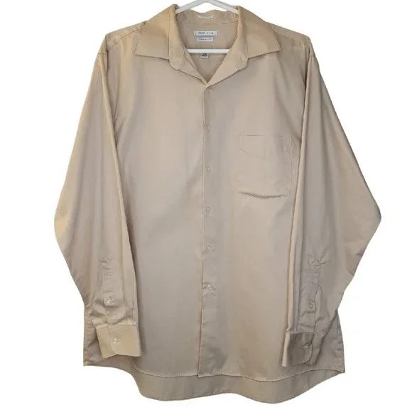 Van Heusen Shirts Van Heusen Lux Sateen Gold No Iron Mens Long